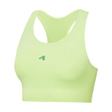 Front view of women's light green runderwear Balance sports bra