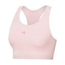 Front view of women's light pink runderwear Balance sports bra