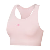 Front view of women's light pink runderwear Balance sports bra
