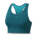 Front view of women's teal runderwear Balance sports bra