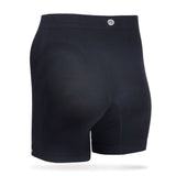 Front view of men's black runderwear running boxer