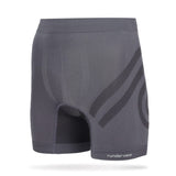 Front view of men's grey runderwear running boxer