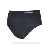 Front view of men's black runderwear running brief