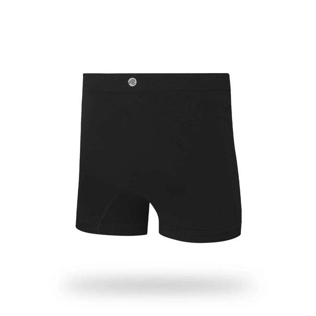 Back view of men's black runderwear running trunks