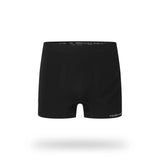 Front view of men's black runderwear running trunks