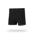 Angled front view of men's black runderwear running trunks