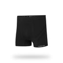 Angled front view of men's black runderwear running trunks