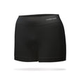 Front view of women's black runderwear boy shorts
