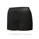 Front view of women's black runderwear boy shorts
