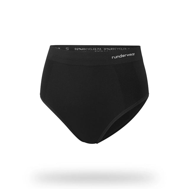 Women's black runderwear running briefs