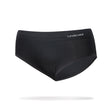 Front view of women's black runderwear hipster