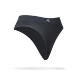 Back view of women's black runderwear thong