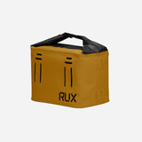 Side angle view of a bronze RUX cooler cube