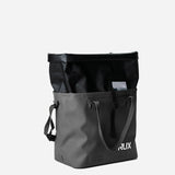 Black RUX waterproof 30L tote bag, roll top up