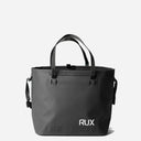 Black RUX waterproof 30L tote bag, straps up