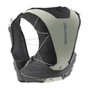 Back view of green/grey Salomon running vest