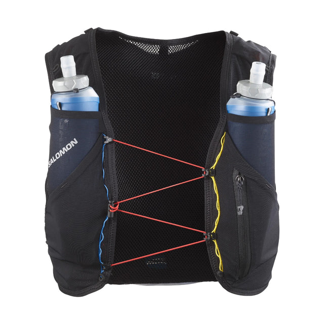 Front view black/white of Salomon ADV Skin 5 running vest