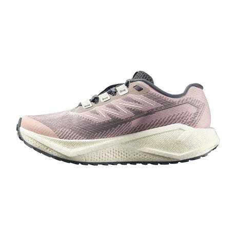 Inner side view of women's purple Salomon Aero Blaze 3 GRVL running shoe