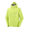 Lime green Salomon Bonatti rain jacket