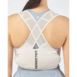 Back on-model view of off-white Salomon Gravel 2 running vest