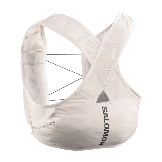 Back view of off-white Salomon Gravel 2 running vest