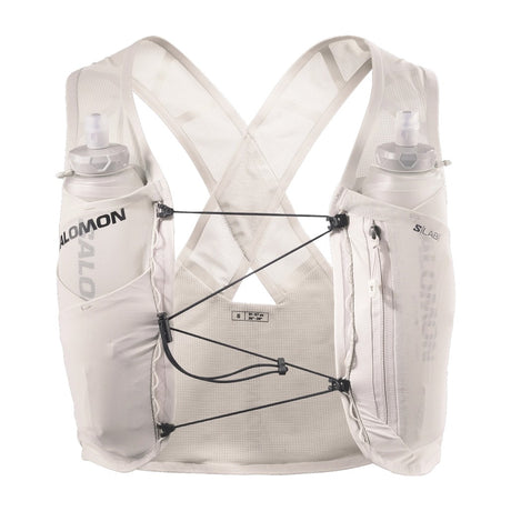 Front view of off-white Salomon Gravel 2 running vest