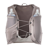 Front view of grey Salomon Gravel Skin 4 running vest
