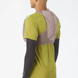 Back on-model view of grey Salomon Gravel Skin 4 running vest