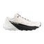 Side view of men's white/black Salomon Pulsar running shoe