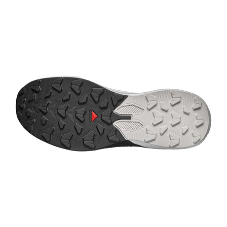 Sole of men's white/black Salomon Pulsar running shoe