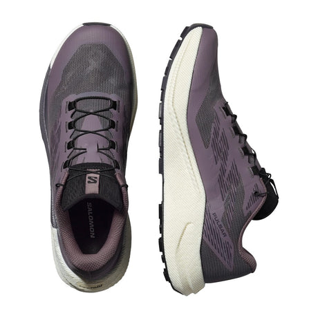 Top/side view of women's purple Salomon Pulsar running shoes