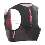 Back view of black/pink Salomon Sense Pro 6 running vest