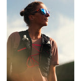 Front on-model view of black/pink Salomon Sense Pro 6 running vest