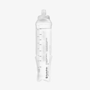 Back view of clear 500ml salomon s/lab soft flask water bottle