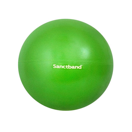 Green pilates exercise ball with 'Sanctband' logo