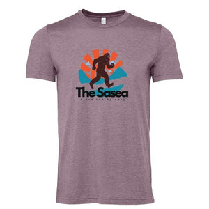 Heather purple 'The Sasea' fun run event t-shirt