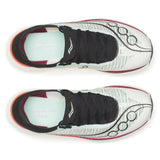 Top view of men's white/crimson Saucony Endorphin Elite 2 running shoes
