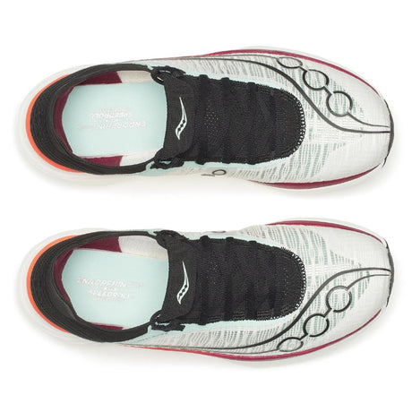 Top view of men's white/crimson Saucony Endorphin Elite 2 running shoes