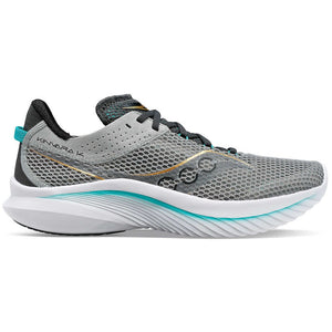 Side view of men's Saucony Kinvara 14 running shoe in fossil/palm colour
