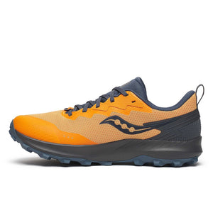 Inner side view of men's Saucony Peregrine 14 GTX shoe in peel/shadow colour