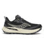 Side view of women's Saucony peregrine 15 running shoe in black
