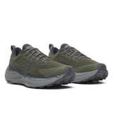 Pair of men's green/grey Saucony Ride TR3 Gore-Tex running shoes