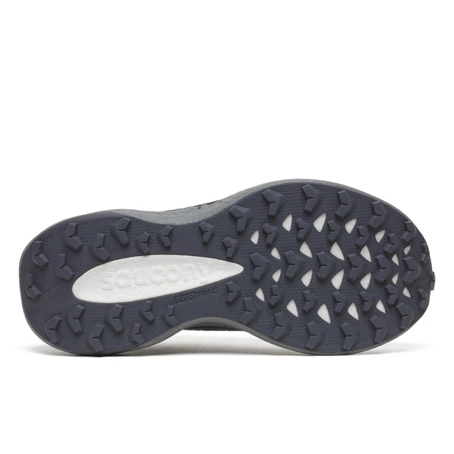 Sole of women's purple/grey Saucony Ride TR3 Gore-Tex running shoe