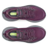 Top view of women's purple/grey Saucony Ride TR3 Gore-Tex running shoes