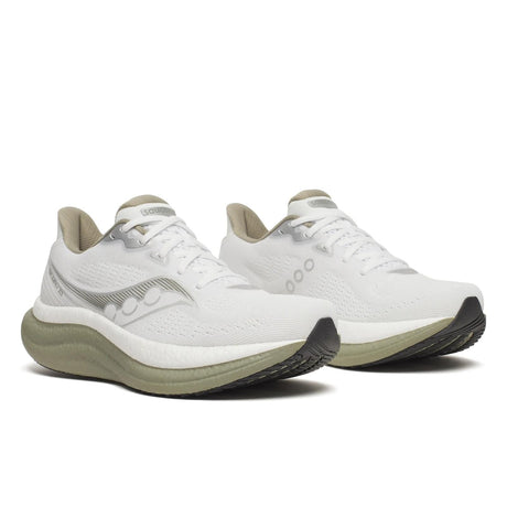 Pair of men's white/laurel Saucony Triumph 23 running shoes