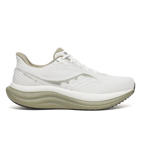 Side view of men's white/laurel Saucony Triumph 23 running shoe