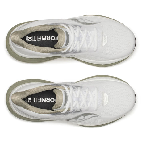Top view of men's white/laurel Saucony Triumph 23 running shoes