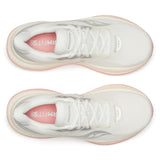 Top view of women's white/mauve Saucony Triumph 23 running shoes