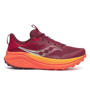 Side view of women's Saucony Xodus Ultra 3 running shoe in currant/pepper colour