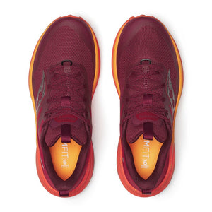 Top view of women's Saucony Xodus Ultra 3 running shoes in currant/pepper colour